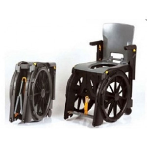 Fauteuil d aisance roulant - Pour toilettes et douches inaccesibles