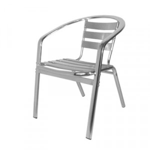 Fauteuil de terrasse aluminium - 7 lattes empilable