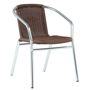 Fauteuil de terrasse empilable en aluminium - Dim ( L x H x P ) : 44 x 42 x 40  cm- Matière structure : aluminium