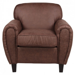 Fauteuil en cuir - Fauteuil de style vintage en cuir effet ancien