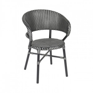 Fauteuil restaurant rotin ARCHIPEL - Usage : extérieur - Matière : aluminium - Dimensions ( L x P x H) : 56 x 53x 84 cm