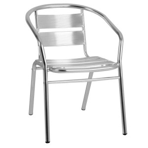 Fauteuil terrasse restaurant aluminium - Matière : aluminium - Dim ( H x L x P ) : 42 x 42 x 40 cm