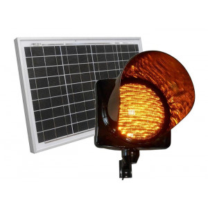 Feu orange clignotant solaire - 95 Leds haute intensité ambres