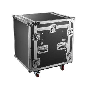 Flight case régie rack 19´´ pour console plan incliné - Hauteur 12U