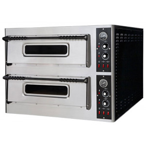 Four pizza professionnel 2 niveaux - 2 x 6 Pizzas - Dimensions 2 chambres 660 x 990 x 150