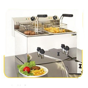 Friteuse double cuve - Capacité : 2 x 8 litres + vidange