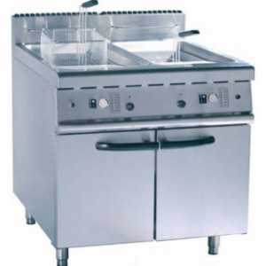 Friteuse gaz professionnelle double cuve - Capacité : max. 2 x 20 L