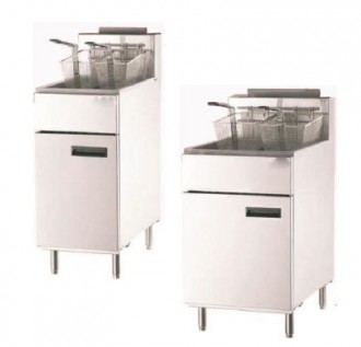 Friteuse professionnelle à gaz - Volume cuve : 26.4 - 34.7 L-Dimensions :395 x 765 x 1128 - 535 x 765 x 1128 mm