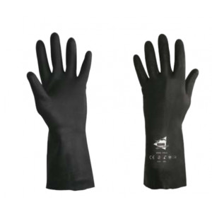 Gant protection chimique néoprène - Taille : De 7 à 10 - Matière : Néoprène Noir