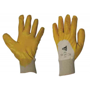 Gant protection jaune - Taille : De 7 à 10 - Matière : Nitrile jaune - Norme : EN 388 : 4121