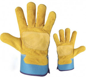 Gants de manutention en cuir vachette - Taille : 10 - Matière : Paume croûte cuir de vachette