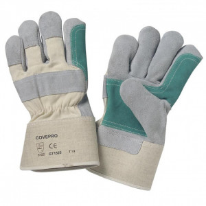 Gants de manutention type docker - Taille : 10 - Matière : Croute de cuir de bovin, coton - Norme : EN 388 3122X