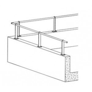 Garde corps alu droit - Fixation à plat