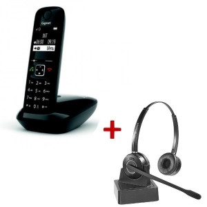 Gigaset AS690 DECT + Casque Duo -Téléphone Sans Fil + Casque Téléphonique - SIAS690HW15-Gigaset

