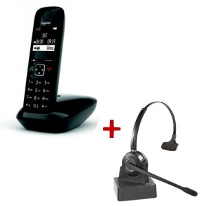 Gigaset AS690 DECT + Casque Mono -Téléphone Sans Fil + Casque Téléphonique - SIAS690HW10-Gigaset

