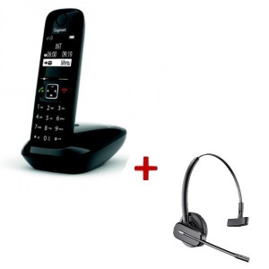 Gigaset AS690 DECT + Plantronics C565 -Téléphone Sans Fil + Casque Téléphonique - SIAS690C565-Gigaset

