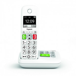 Gigaset E-290A SOLO Blanc Téléphone DECT avec base - Telephone Sans Fil avec Repondeur - SIE290AB-Gigaset