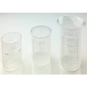 Gobelet doseur en plastique polypropylène - Contenance utile : 15-20-30 ml