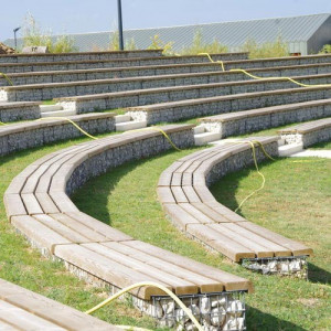 Gradin préfabriqué  - Gabion pré-remplis de pierre calcaire 