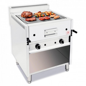 Grill à pierre de lave professionnel - Débit calorifique : 17.5 - 26 Kw-Dim ( L x P x H ) :1200 x 700 x 850  mm