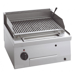 Grill pierre de lave professionnel gaz - Grille réglable en hauteur - Dimensions (L x P x H): 600 x 600 x 290 mm