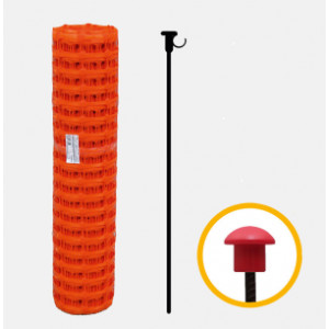 Grillage pour chantier - Longueur : 50 m - Hauteur : 1 m - Couleur : Orange