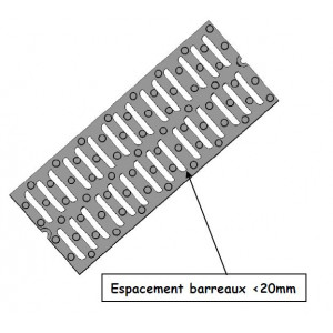 Grille caniveau en fonte PMR C 250 - Classe : C 250 - PMR