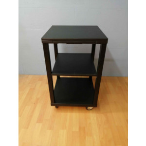 https://www.techni-contact.site/ressources/images/produits/merchandising/gueridon-de-service-en-bois-pour-restaurant-73232395-1.jpg - Bois mélaminé chêne noir - Chants ABS 2 mm - Dimensions : L.50 x l.50 x H.85 cm