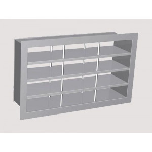 Guichet à alvéoles en inox - Matière : Inox - Alvéoles 350 x 400 x 150 mm