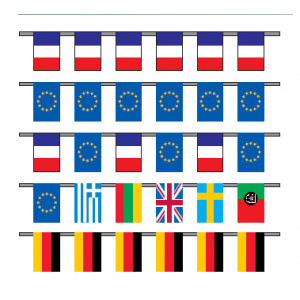 Guirlandes de drapeaux pays - Dimensions  : 20x30cm - 30x40cm