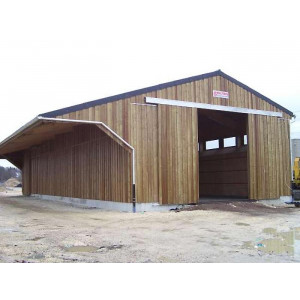 Hangar stockage sel en bois - Largeur de 12 m et de profondeur variable