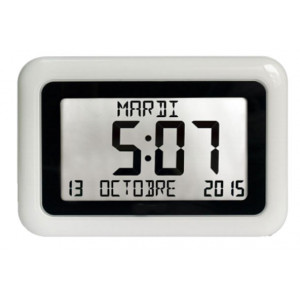 Horloge digitale avec calendrier - Fixation murale ou sur pied