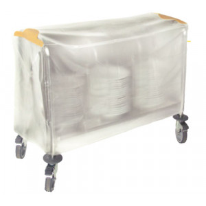 Housse pour chariot porte-assiettes - Matière :  PVC armé- Chariot 200 assiettes- Dim ( L x l  x H ) : 940 x 395 x 550 mm