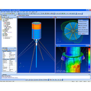 Interface graphique du logiciel CAO - Calculs statique, dynamique, non linéaire, géotechnique et du béton armé.