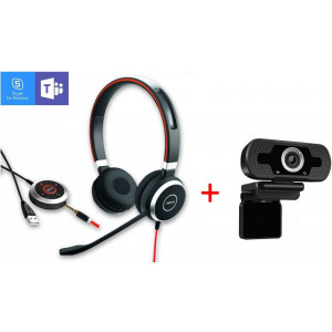 Jabra Evolve 75 + Alcatel-Lucent 8028S avec câble  - Casque Téléphone Filaire - GNEVOL75D8208S-Jabra