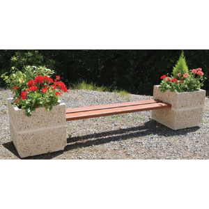 Jardinière banquette béton - Longueur totale  : 2.70 m