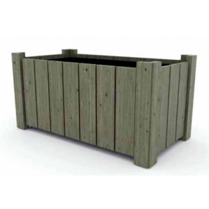Jardinière bois rectangulaire en robinier - Dim : 49 x 93,5 H 50 cm - Forme : rectangulaire