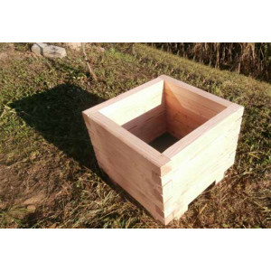 Jardinière d'extérieur carrée bois - Dimensions extérieur (L x l x H) mm : 600 x 600 x 480