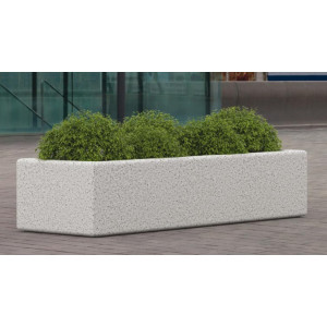 Jardinière en béton écologique - Format : Rectangle - Capacité : 325 L - En béton