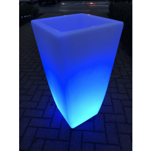 Jardinière lumineuse en HDPE naturel - Bac lumineux hauteur 850 mm