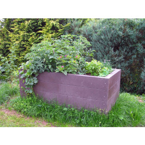 Jardinière potager plastique recyclé 190 cm L x 60 H - Dimensions: 190 x 90 x 60 cm -Forme: Rectangulaire