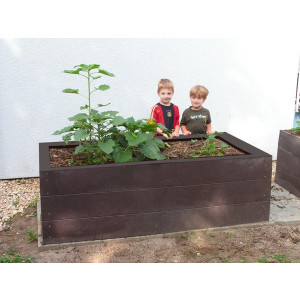 Jardinière potager plastique recyclé 190 cm L x 80 H - Dimensions: 190 x 90 x 80 cm -Forme : Rectangulaire