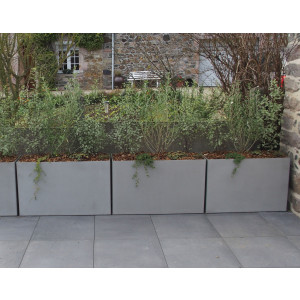 Jardinière rectangulaire en béton fibré - bac 100x40xh60 léger - ou sur mesure