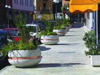 Jardinière ronde en béton - Anti pollution