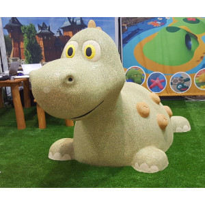 Jeu caoutchouc dino 3D pour aire de jeux - Dimensions (H x L x l) : 160 x 145 x 345 cm