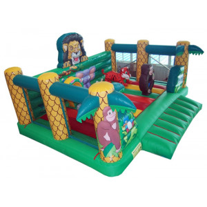 Jeu gonflable roi lion avec obstacles - Dimensions (m) : 5 x 5 x 3,5