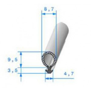 Joint bi matière bourrelet - Rouleau de 50 ml - Caoutchouc compact + cellulaire / EPDM noir