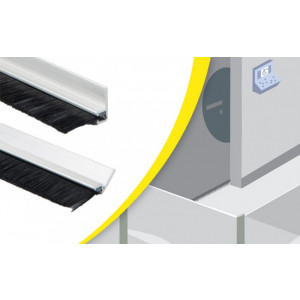 Joint brosse d'étanchéité - Matière : aluminium/polyamide - Rail à 45°