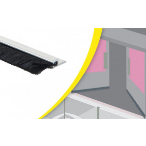 Joint brosse pour porte - Matière : aluminium/ polyamide - Rail plat