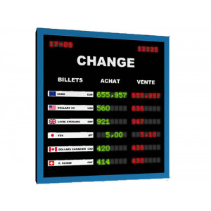 Journal lumineux devises - Hauteur des caractères : 18 mm - Nombre de lignes : 4 à 8 lignes en standard